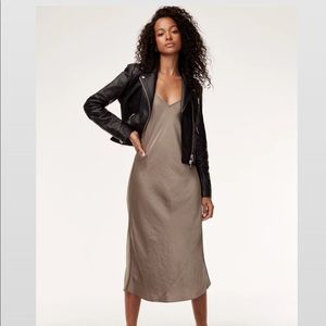 Aritzia Wilfred Free Only Slip Satin Midi Dress